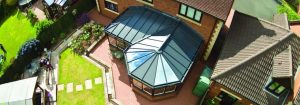 birds eye view of p shape conservatory