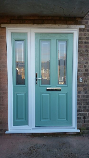 modern mint green composite door