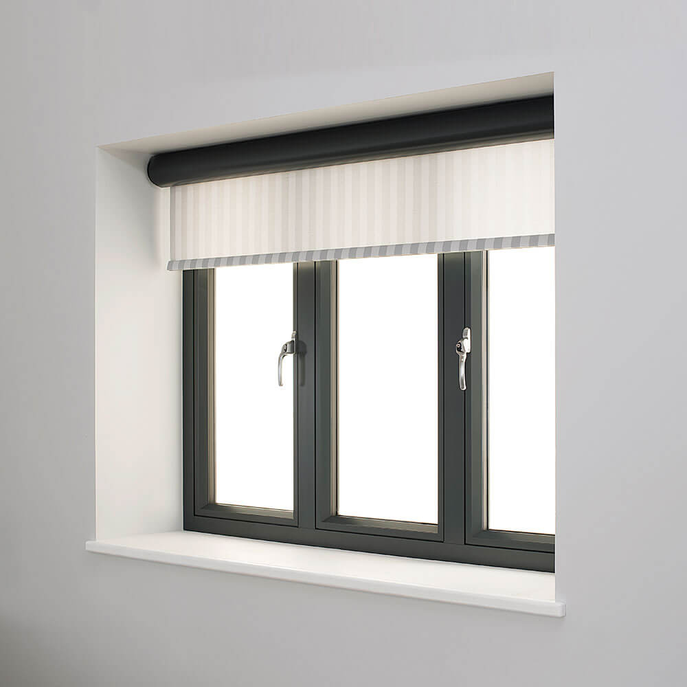 interior shot of dark grey aluminium windows