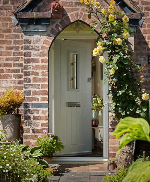 image of entrance porch on house with open composite door
